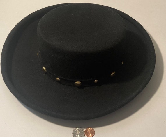 Vintage Cowboy Hat Style, Black, Bollman Hat, Nic… - image 1