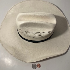 Vintage Cowboy Hat, Lone Star, Straw Hat, Size 7, Self Conforming, Green Band, Nice Band, Quality, Cowboy, Western Wear, Rancher