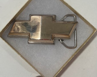 Vintage Metal Belt Buckle, Chevy Logo, Quality, Nice Design, 3 3/4" x 1 1/2", Heavy Duty, Quality, Thick Metal