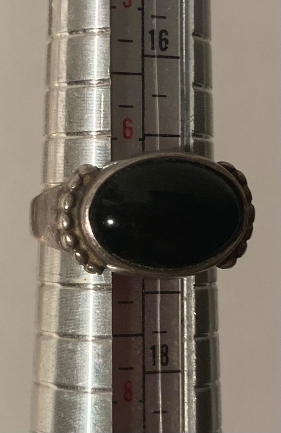 Vintage Sterling Silver Ring, Nice Black Onxy Ston