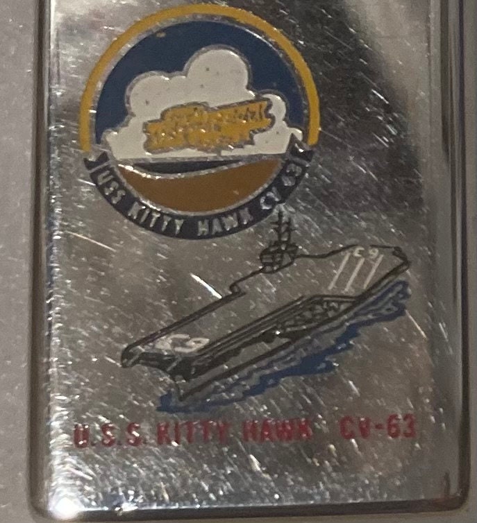 Vintage Metal Zippo, U.S.S. Kitty Hawk CV-63, Aircraft