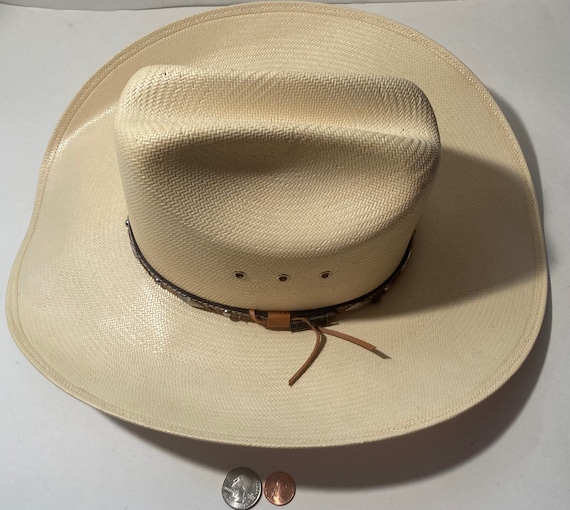 Vintage Cowboy Hat, White, Larry Mahan Hat Collec… - image 1