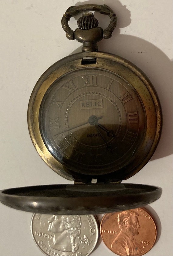 Vintage Metal Pocket Watch, Relic, Clock, Time, St