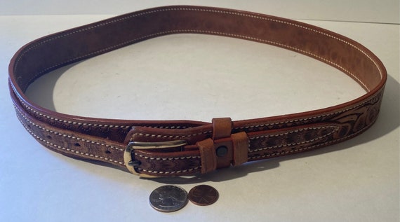 Vintage Leather Belt and Buckle, High Sheriff, Ha… - image 2