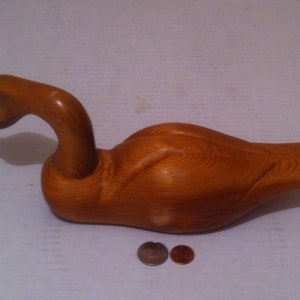 Vintage Wooden Duck, Hand Crafted, Carved, Quality Heavy Duty Wood, 12&quot; Long, Home Decor, Shelf Display