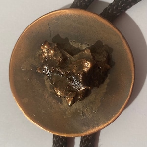 Vintage Metal Bolo Tie, Copper Nuggets, Quality, Heavy Duty, Country & Western, Cowboy, Western Wear, Horse, Apparel, Accessory, Tie