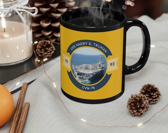 USS Harry S. Truman CVN-75 POD Navy Ship  11oz Black Mug