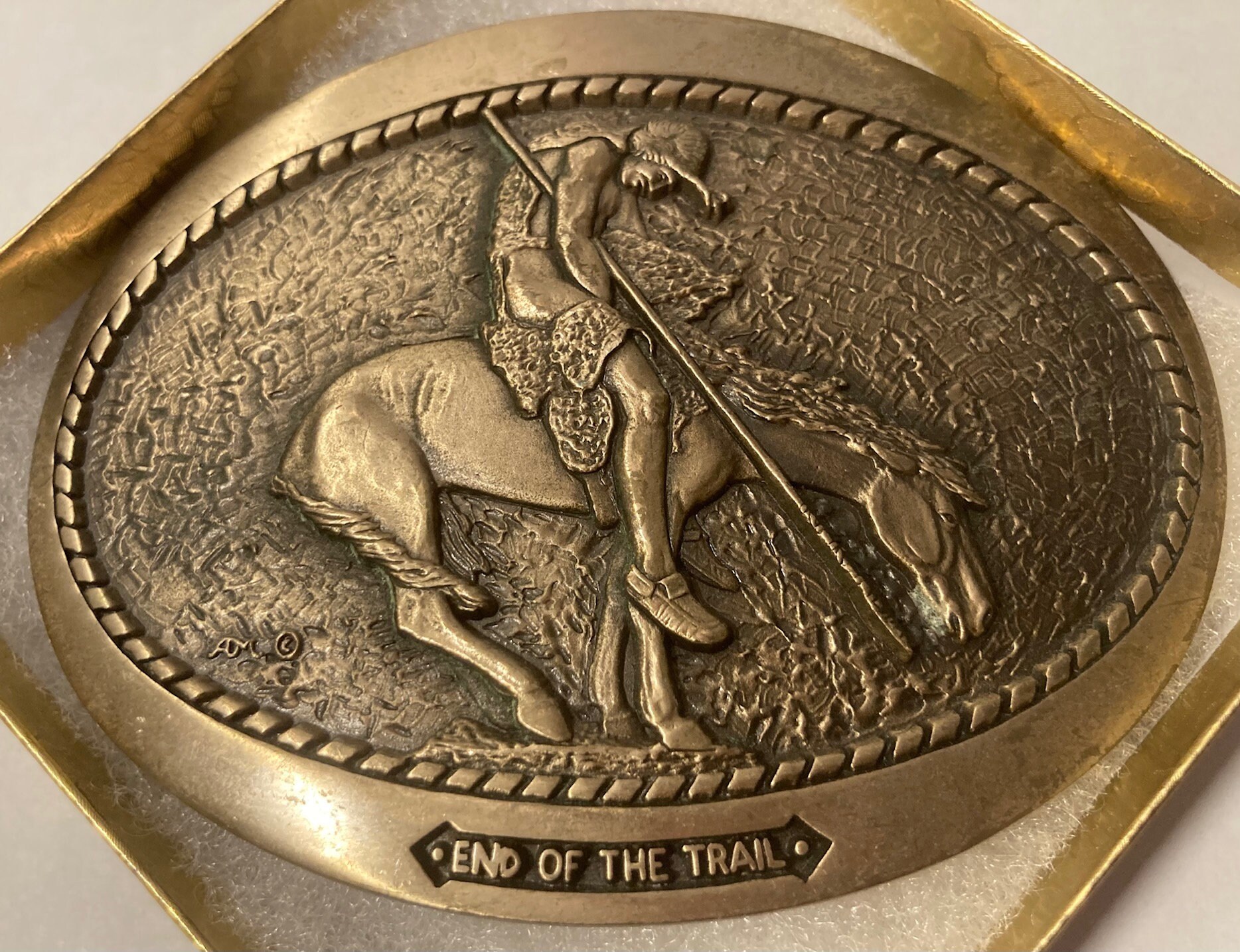 End of the trail belt buckle online