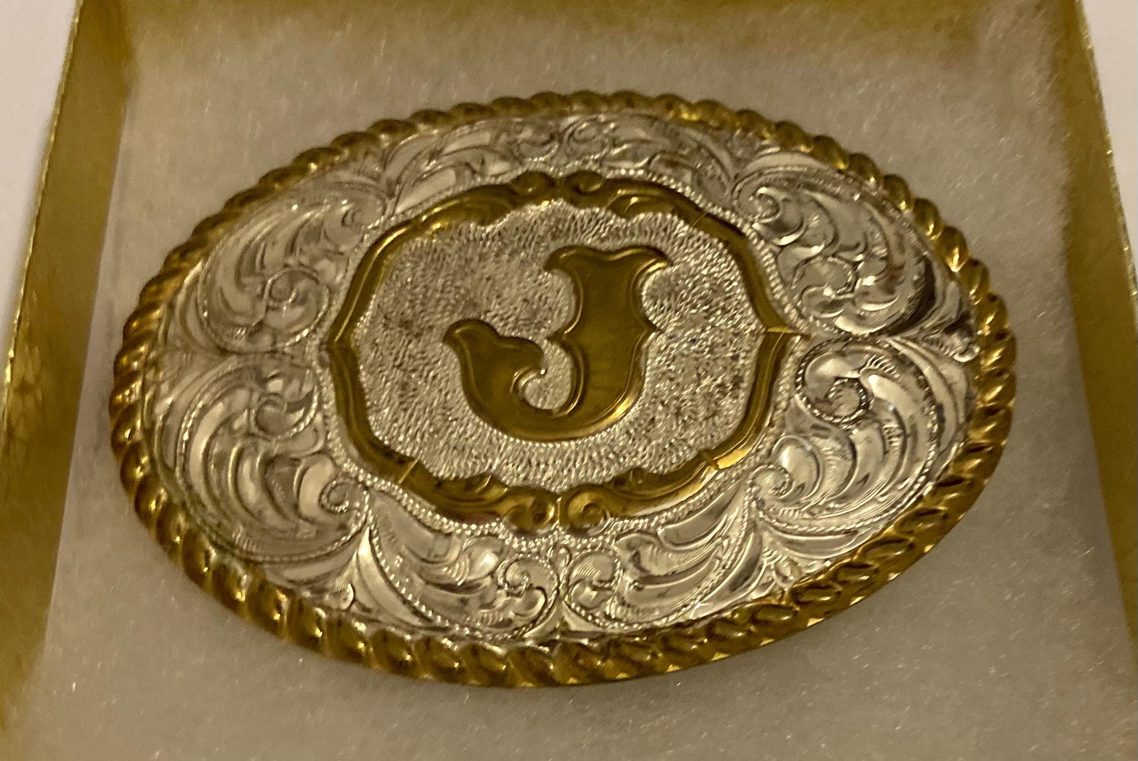 Letter J initial western belt buckle. ALL LETTERS A to Z AVAILABLE CHOOS… Amazon.com: JAOYU Western Belt Buckle Initial Letters  main image 3