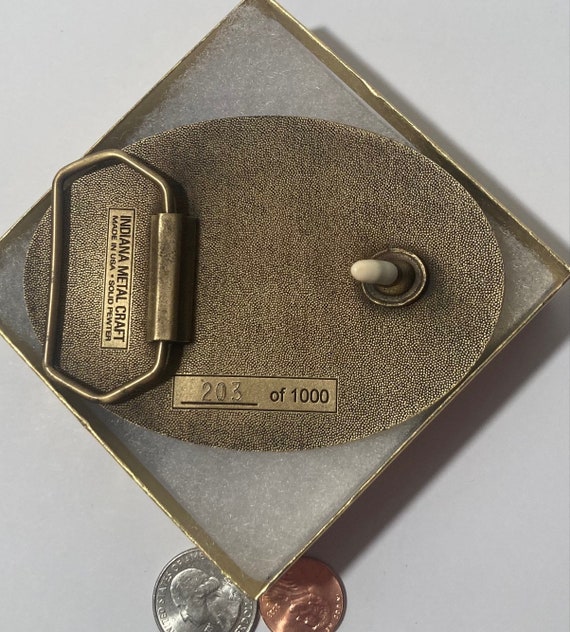 Vintage Metal Belt Buckle, Wrangler National Fina… - image 4