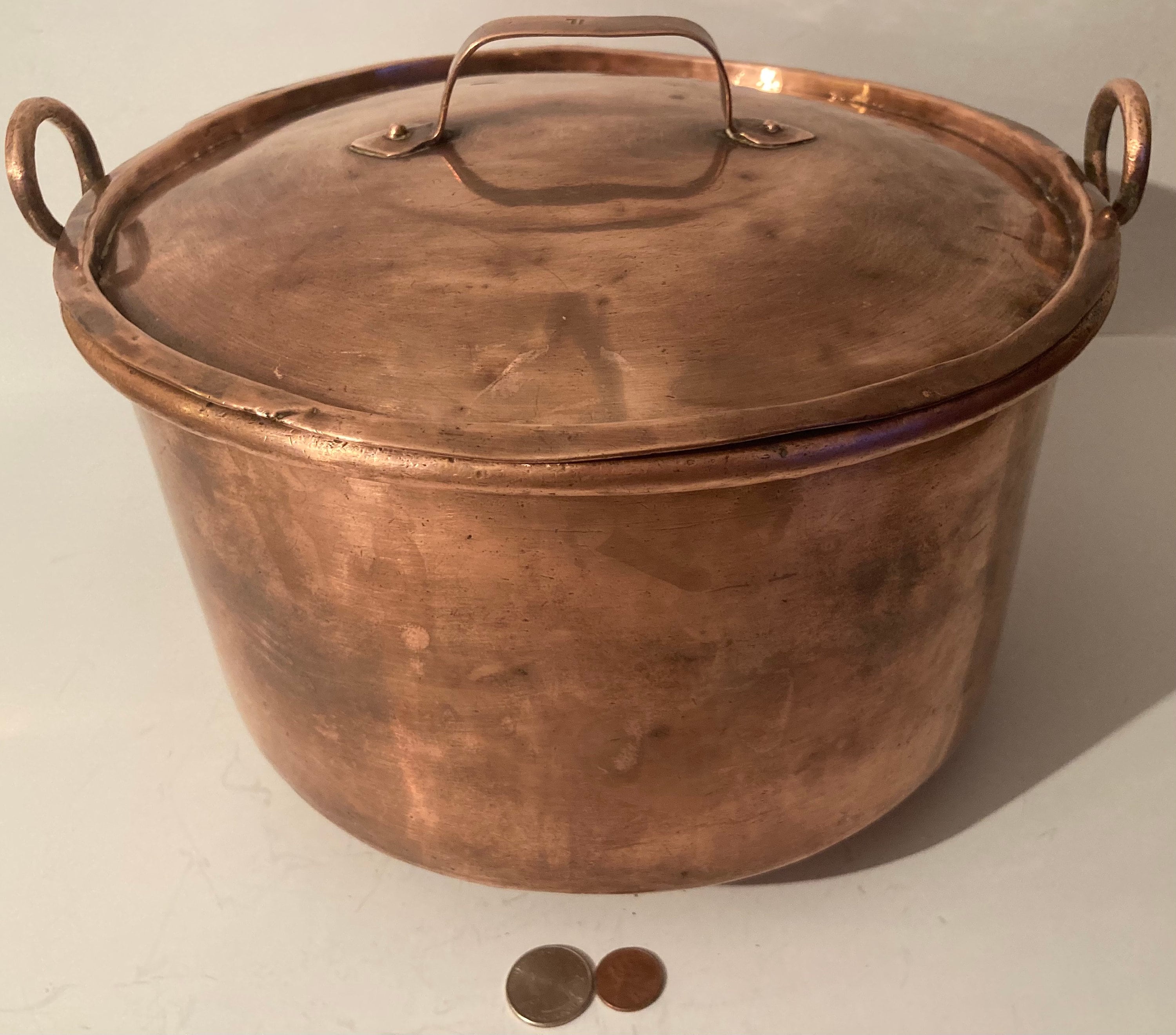 Vintage Metal Copper Pot With Lid Calderon Cookware Big Etsy