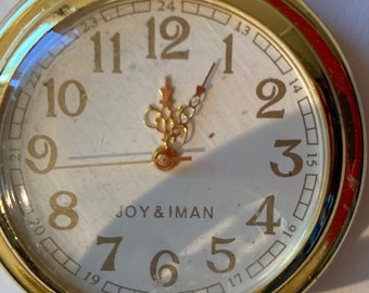 Vintage Metal Pocket Watch, Joy & Iman, Clock, Time, Style