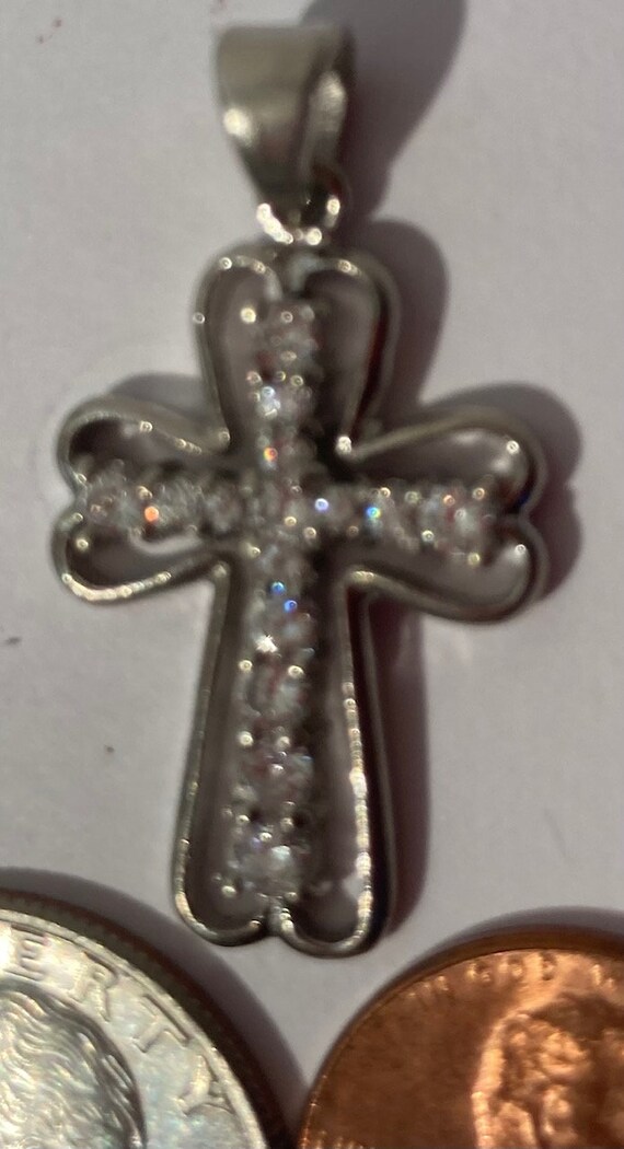 Vintage Sterling Silver 925 Metal Cross, Crucifix… - image 3