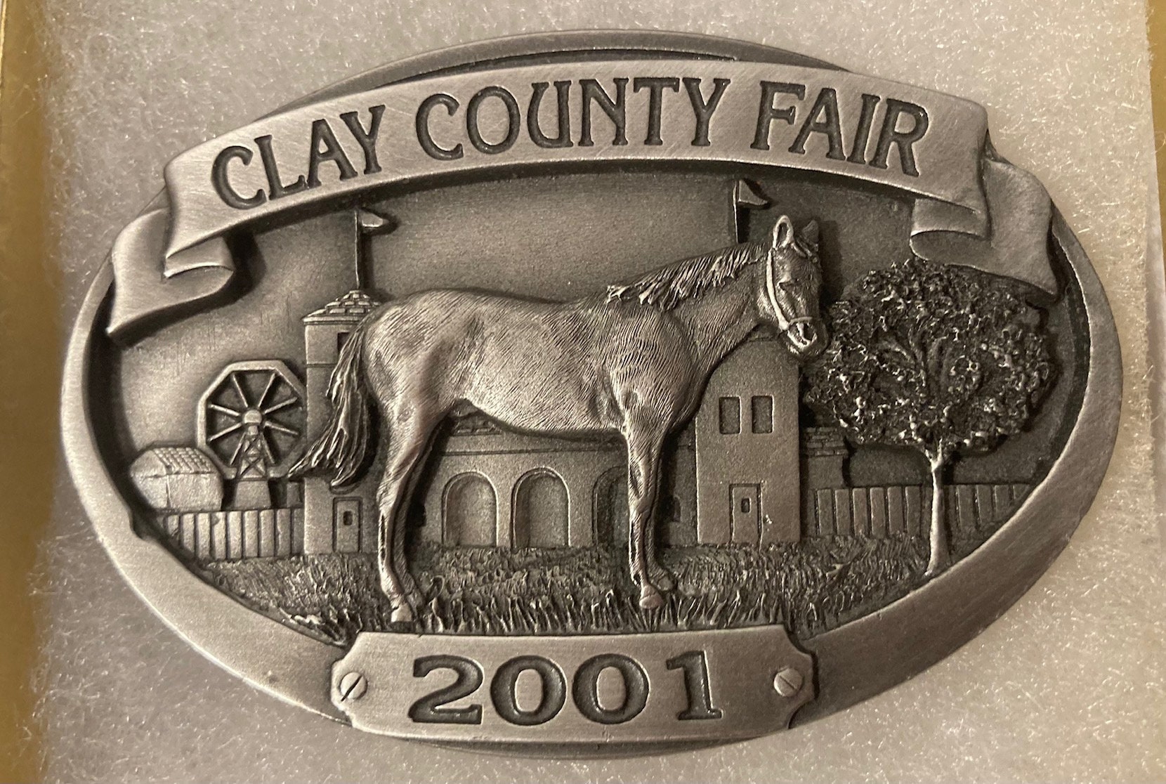 Vintage Montana‎ Silversmith Silver Plated Belt Buckle Rodeo Fair Cowgirl 2001 Belt Buckle by Montana Silversmiths for Bourbon Cowgirl main image 4