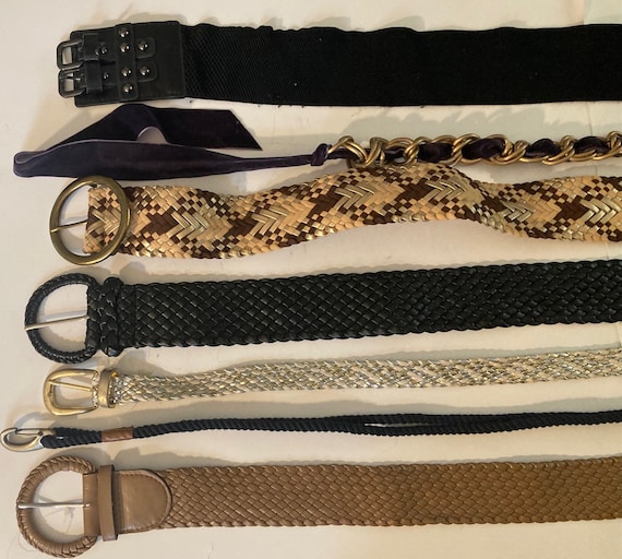 Vintage Lot of 7 Assorted Belts, Unique, Nice Good Designs  display picture 1