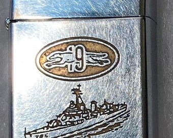 Vintage Metal Zippo Ships Lighter, U.S.S. Preston DD-795