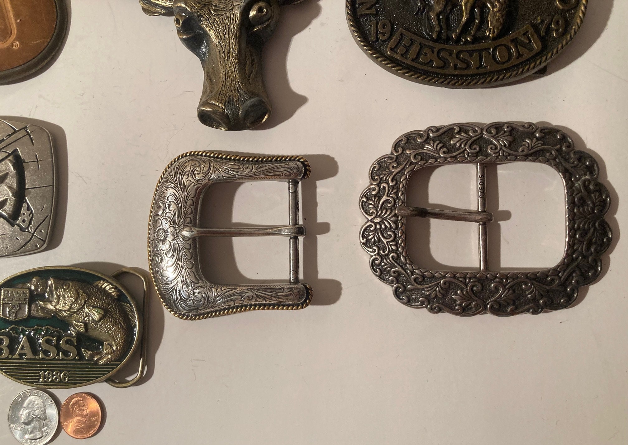Vintage Lot of 14 Assorted Different Belt Buckles, Texas, Horse, Longhorn,  Country & Western, Western Wear, Made in USA, Resell, for Belts 