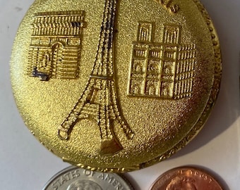 Vintage Metall Taschenuhr, Paris, Eiffelturm, Made in Japan, Uhr, Zeit, Stil