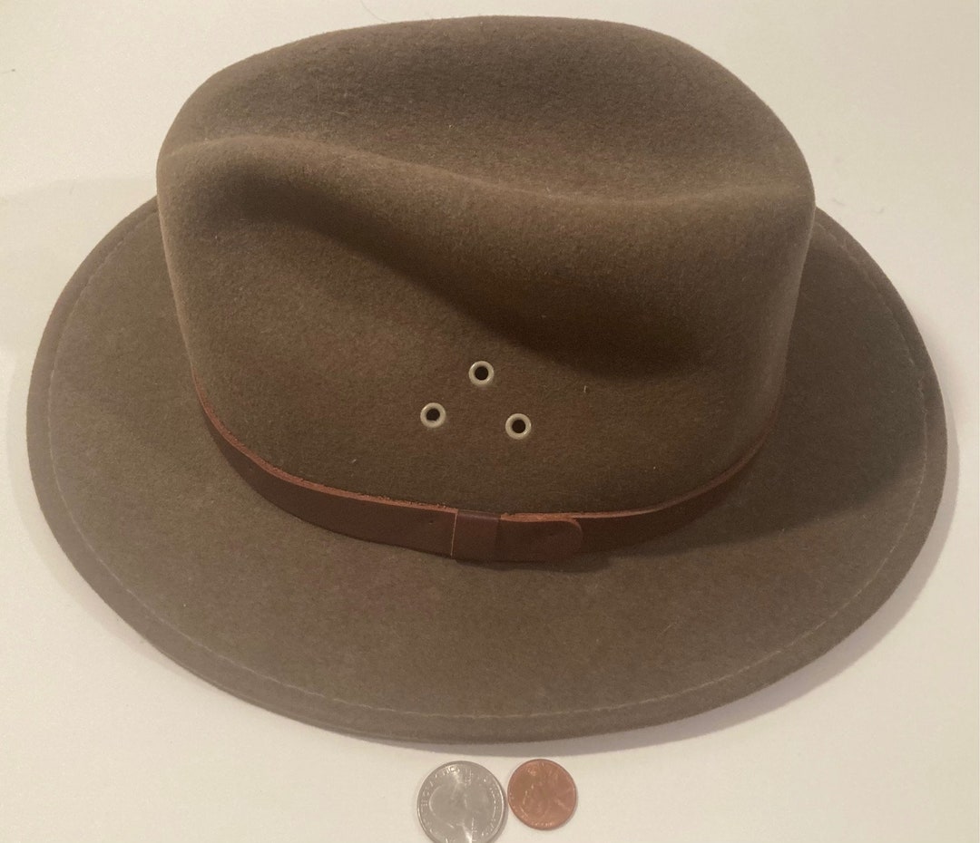 Brown Corduroy Western Fedora Hat Native Southwestern Cowboy Cotton Sz 7 Country Vintage Stetson Corduroy Cowboy Hat Fitted Size 7 Brown With  main image 3