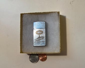 Vintage Metal Zippo Ships Lighter, U.S.S. Preston DD-795