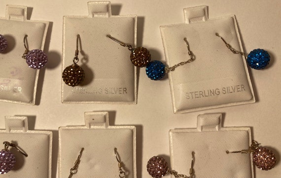 Vintage Lot of 8 Sterling Silver Earring Sets, Ni… - image 3