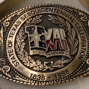 Texas Sesquicentennial Celebration Belt Buckle 1986 Texas Sesquicentennial Celebration Pewter Limited  main image 3