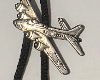 Vintage Metal Bolo Tie, Nice Airplane Design, Plane, Aircraft, Bird, Prop, Nice Western Design