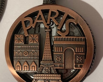 Vintage Metall Taschenuhr, Paris, Uhr, Zeit, Stil