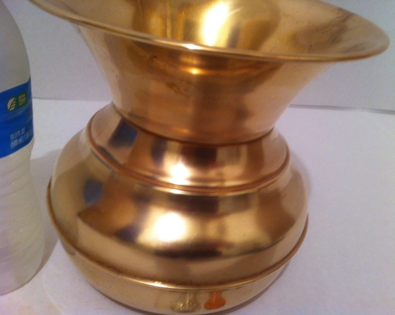 Vase Table Display Vintage Metal Brass Planter Home Decor 7 12 x 7 Shelf Display