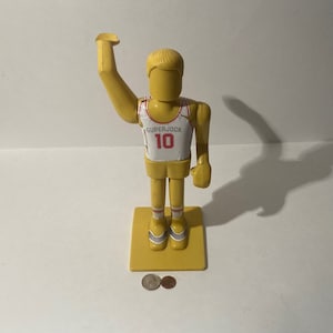 Vintage 1976 Super Jock Basketball Player Toy Statue, 10 1/2&quot; Room Decor, Shelf Display, Fun