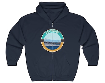 USS McKee AS-41, United States Ships POD Unisex Heavy Blend Full Zip Hooded Sweatshirt