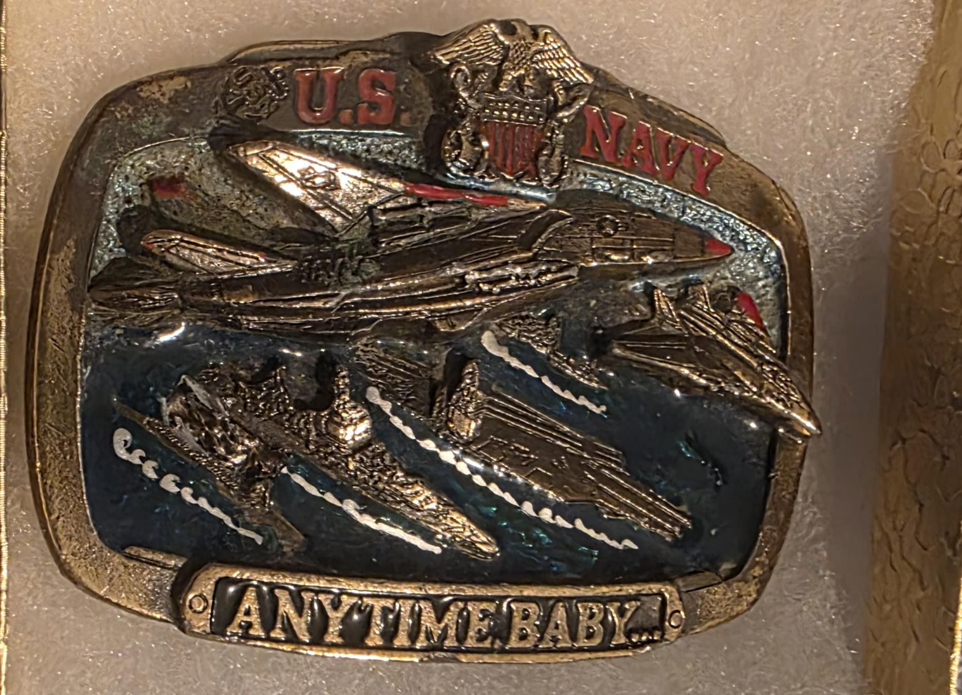 Vintage Us Navy Belt Buckle - Etsy