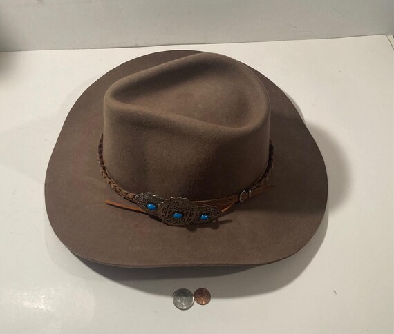 Vintage Cowboy Hat, Silver Spur, Hondo, Size 7 1/4, Nice  display picture 3