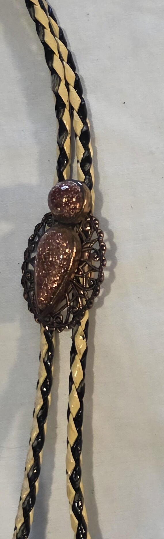 Vintage Metal Bolo Tie, Nice Copper Design, Nice Western Design