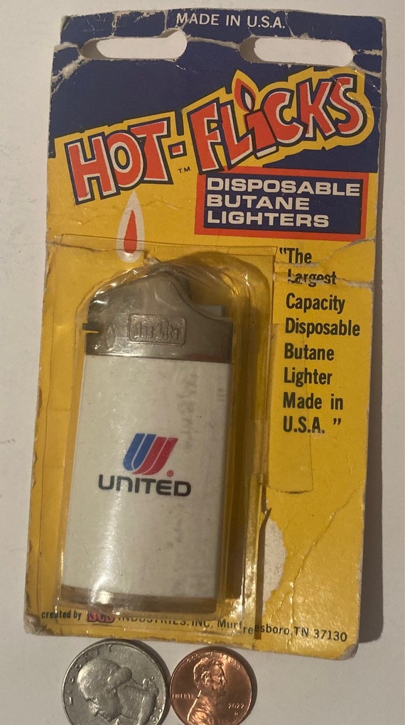 Vintage Metal Lighter, Hot Flicks, United Airlines, Airplane, Flying,  Cigarettes, Cigars, Smoking, More