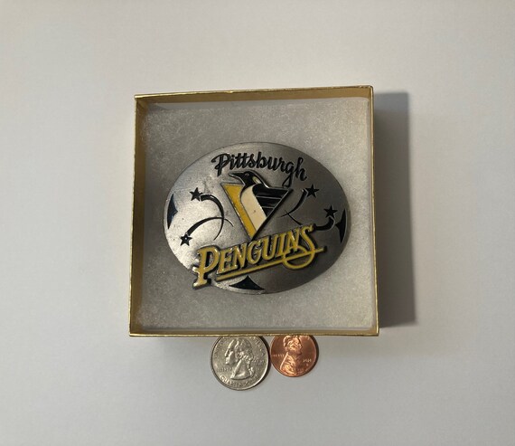 Vintage Metal Belt Buckle, Pittsburgh Penguins, N… - image 3