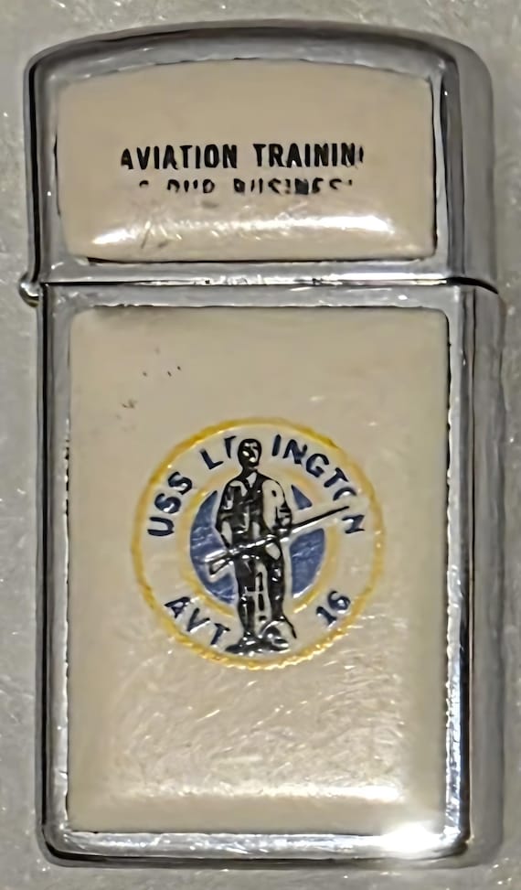 Vintage Metal Zippo, USS Lexington AVT-16, Training Aircraft