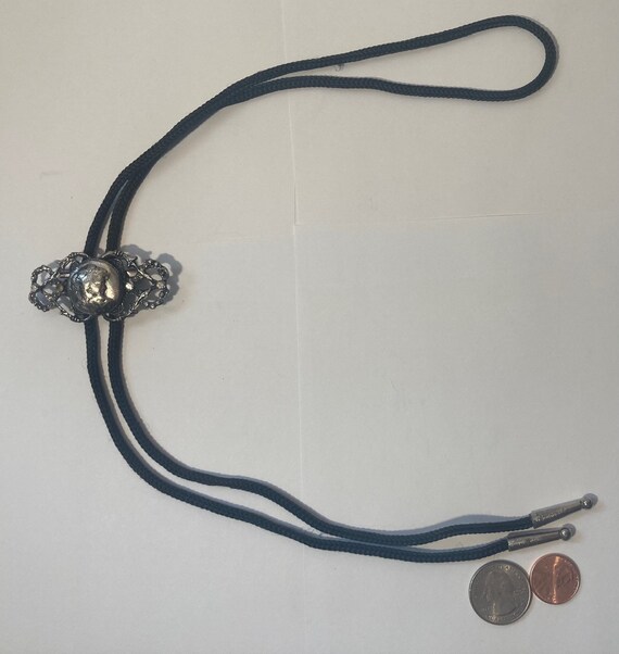 Vintage Metal Bolo Tie, Nice Ladies Face Design, … - image 4