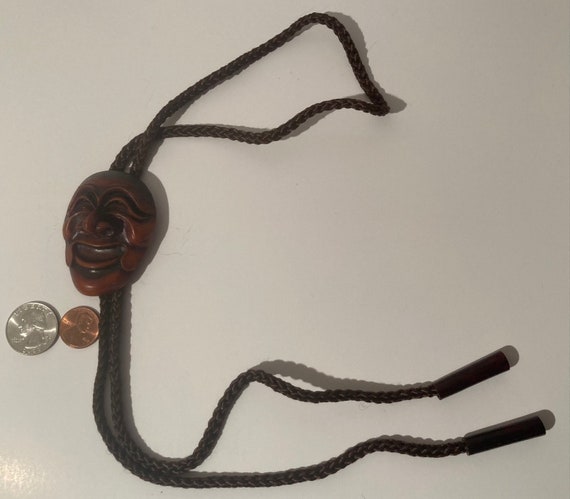 Vintage Bolo Tie, Happy Face, Mask, Smiley Face, … - image 1