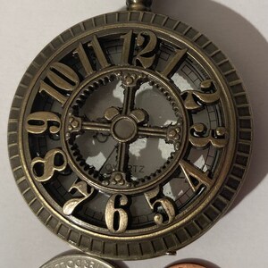 Vintage Metal Pocket Watch, Clock Face, Clock, Time, Style image 2
