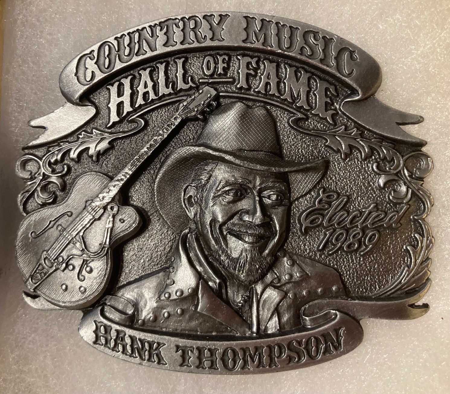 Handmade Artisan Vintage Large Country Music Belt Buckle Country Music Belt Buckle (D) - Leathersmith Designs Inc main image 3