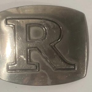 Hebilla de cinturón de metal vintage, diseño de letra R, bonito diseño, tamaño estándar, resistente, calidad, metal grueso, para cinturones, moda,