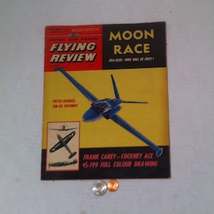 Vintage 1963 Royal Air Force Flying Review Magazine, Race księżyc, Fun Magazine, zabawne historie czytać, reklamy zabawa sprawdzić, piloci, NFO, ptaki