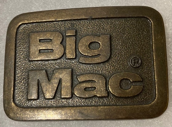 Vintage Metal Belt Buckle, Brass, Big Mac, Nice D… - image 1