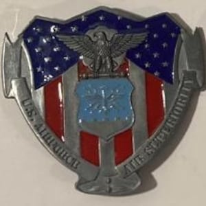 Vintage Metal Belt Buckle, US Air Force Belt Buckle Military Air Superiority Shield Stars, Nice Design, Standard Size, Heavy Duty, Quality
