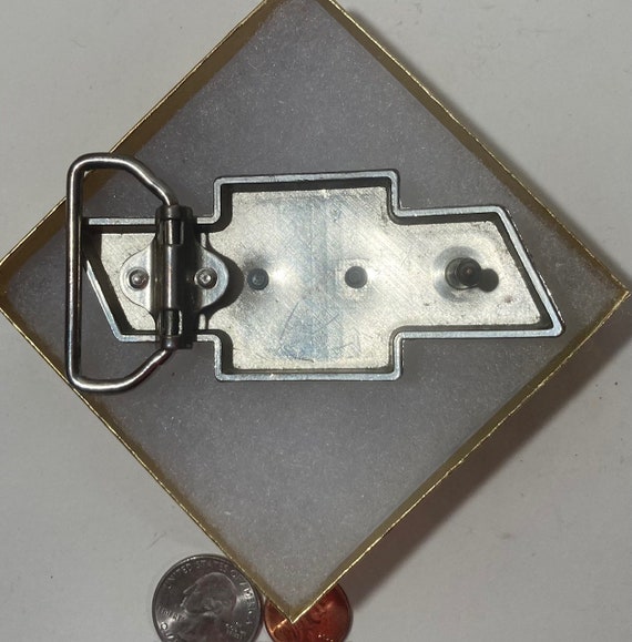 Vintage Metal Belt Buckle, Chevy Logo, Quality, N… - image 4