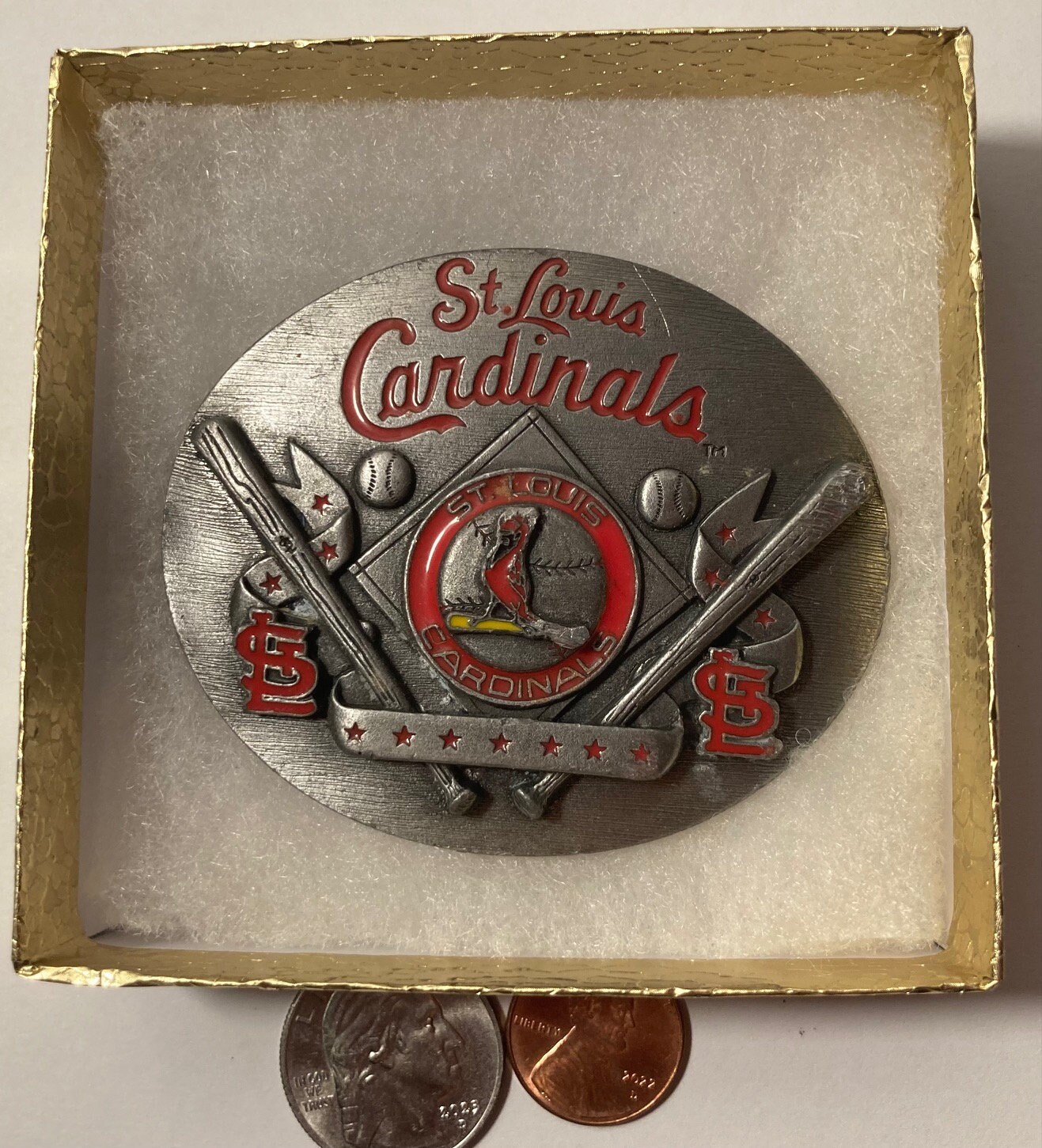 Vintage 1993 Metal Belt Buckle St. Louis Cardinals Baseball 