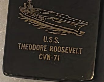 Vintage Metal Zippo, USS Theodore Roosevelt CVN-71, Aircraft