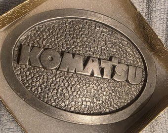 Vintage 1997 Metal Belt Buckle, Komatsu, Tractor, Bulldozer, Construction, AG, Heavy Equipment