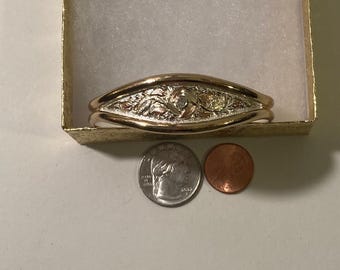 Vintage Metal Montana Silversmiths Bracelet, Nice Silver and Brass Fun Design, Quality, Fashion, Accessory, Country & Western